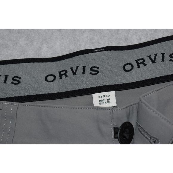 Orvis Fishing Tech Pants Mens Size 38 x 30 Stretch Nylon Blend Gray Zip Cargo - Picture 3 of 7